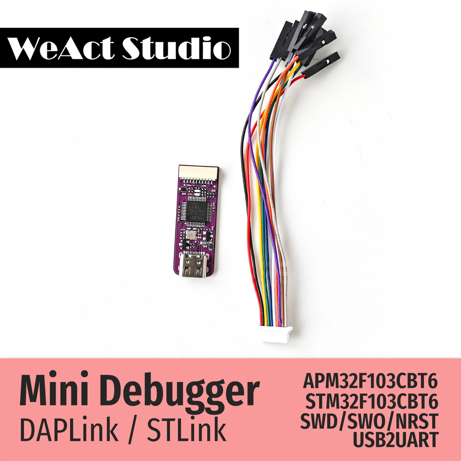 WeAct мини-отладчик DAPLink STLink V2.1 SWD SWO USB для Uart модуля