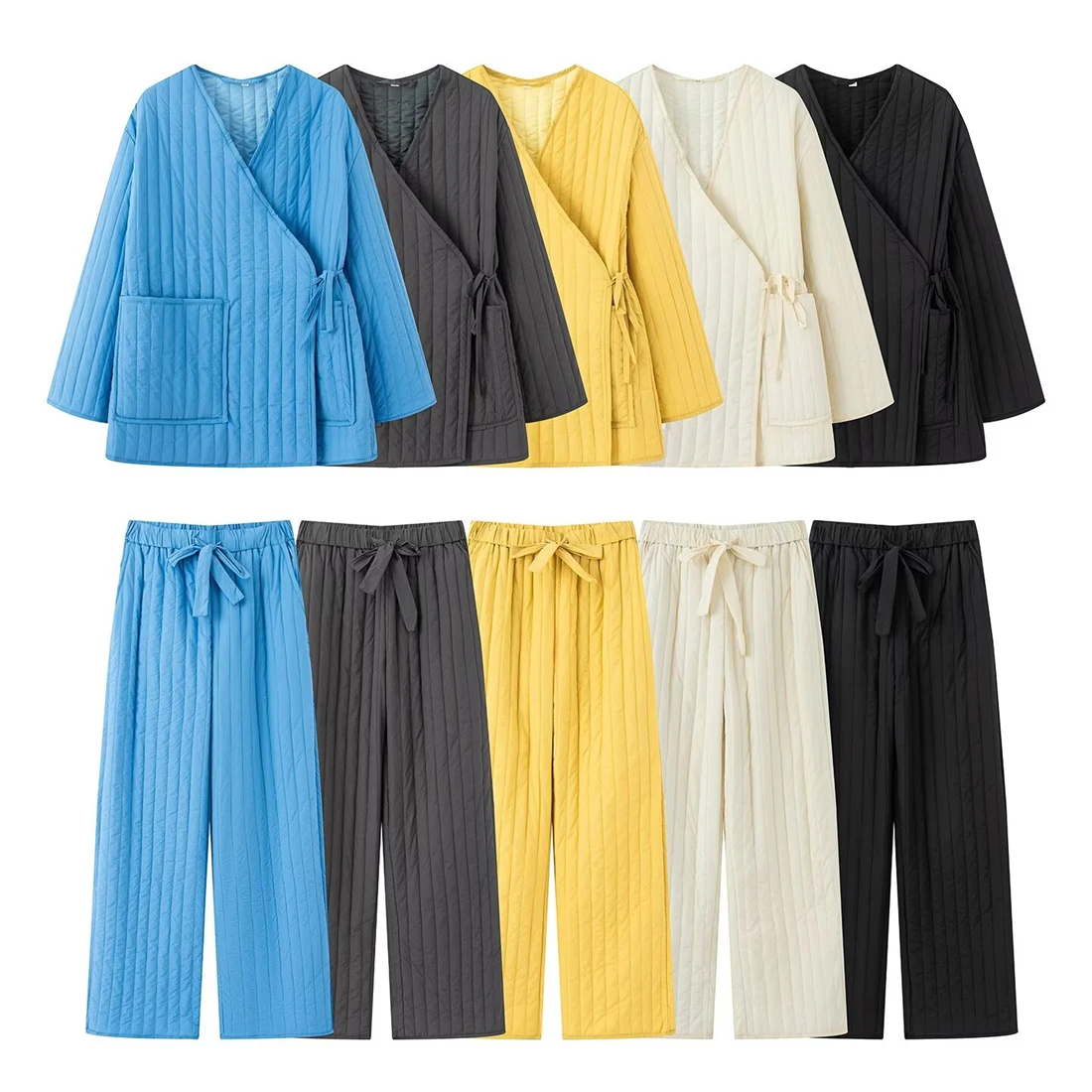 

Женский модный длинный брючный костюм, свободный халат, верхняя одежда унисекс, хлопковый комплект, Новое поступление, осень 2025 г.