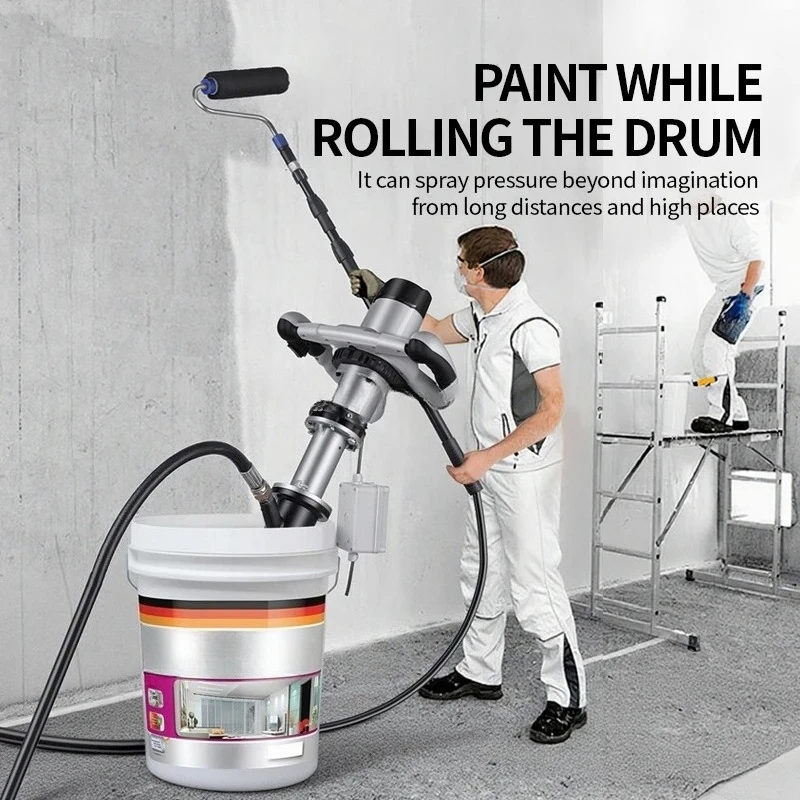 Drum Multifunctional Electric High Pressure Sprayer Putty Powder Waterproof Paint Real Stone Paint Cement Slurry New