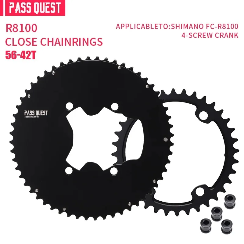 PASS QUEST 110BCD 2x Chainring Fully Enclosed AERO Sprocket 48-35T