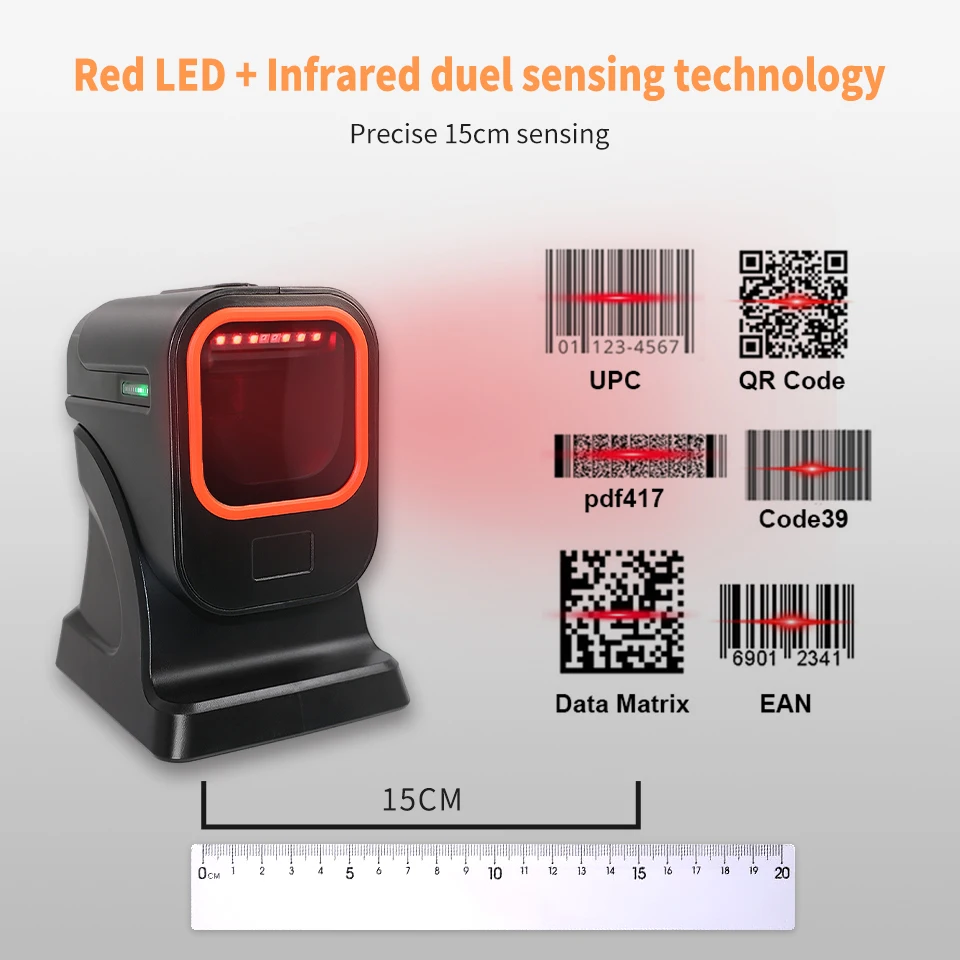 High cost-effective Automatic 1D/2D Presentation Platform Highe speed Omni Desktop Barcode Scanner For Shop  USB/RS232 MP6200Y