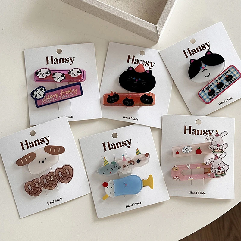 ダックビルヘアクリップ,漫画の動物,女性用,甘い女の子のためのハートの前髪,日本と韓国の漫画の帽子,ヘアアクセサリー