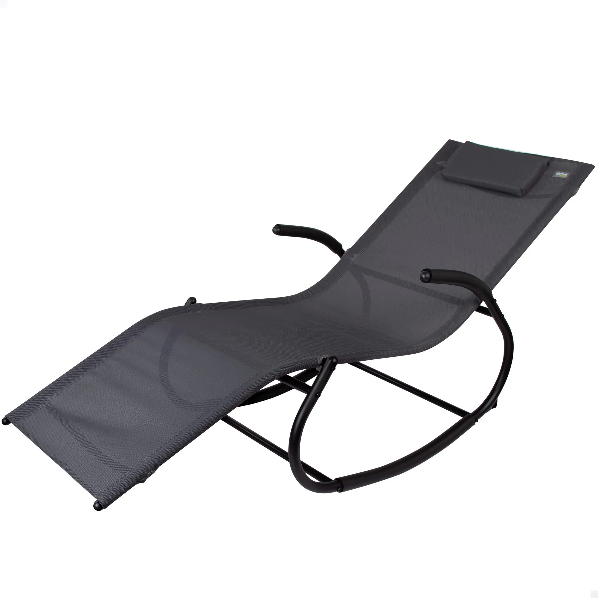 Anthracite Garden rocking lounger with Aktive cushion, sun loungers, garden lounger, garden furniture, sun loungers, garden hammocks and sun loungers, outdoor terrace furniture, garden furniture, rocking chair