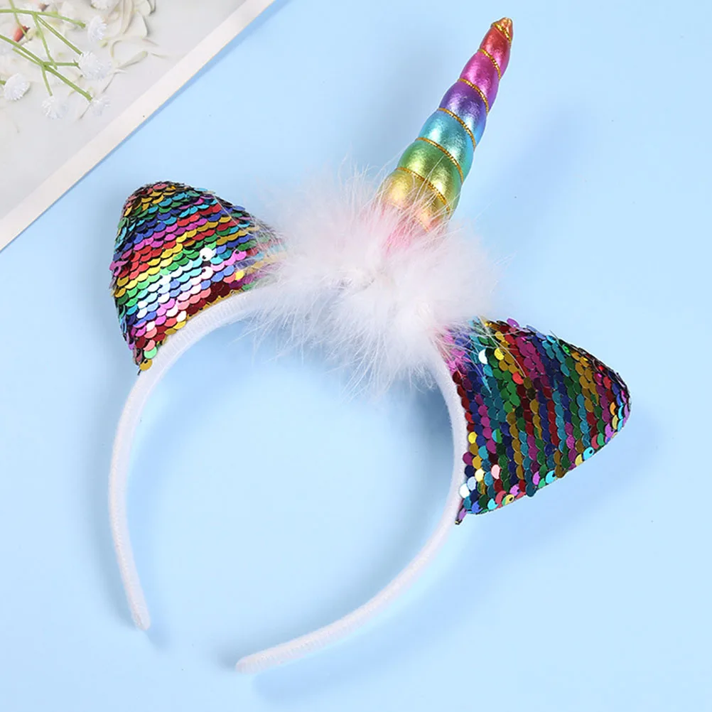 

Unicorn Headband Hair Accessories Birthday Party Child Headbands Headdress Decorative Hairband Prop Decors