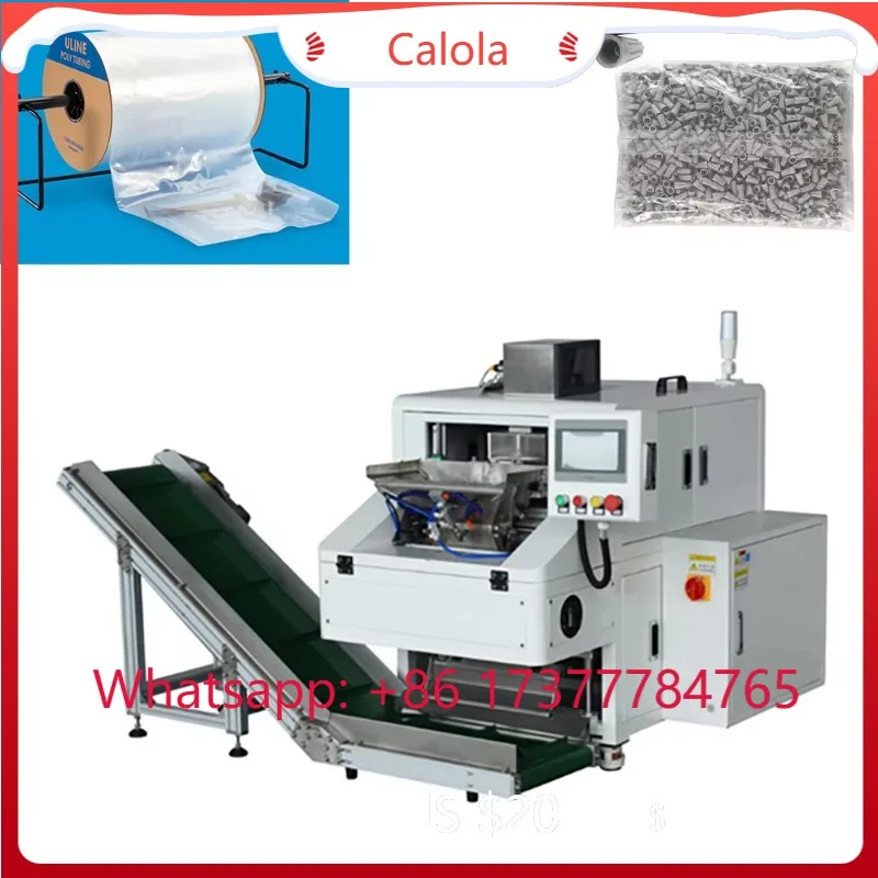 Screw Nut Plastic Parts Packing Machine Automatic Poly Tubing Tubular Film Roll Bag Sealer