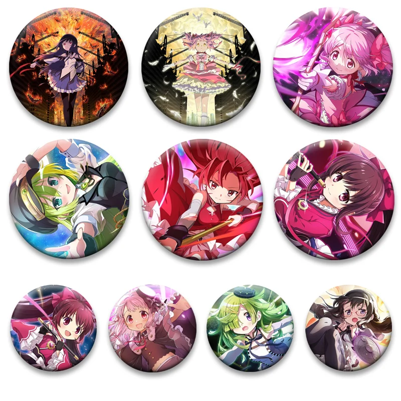 

Cute Anime Puella Magi Madoka Magica Brooches Kaname Madoka Cartoon Lapel Pins Backpack Accessories Handmade Pins Jewelry Gifts