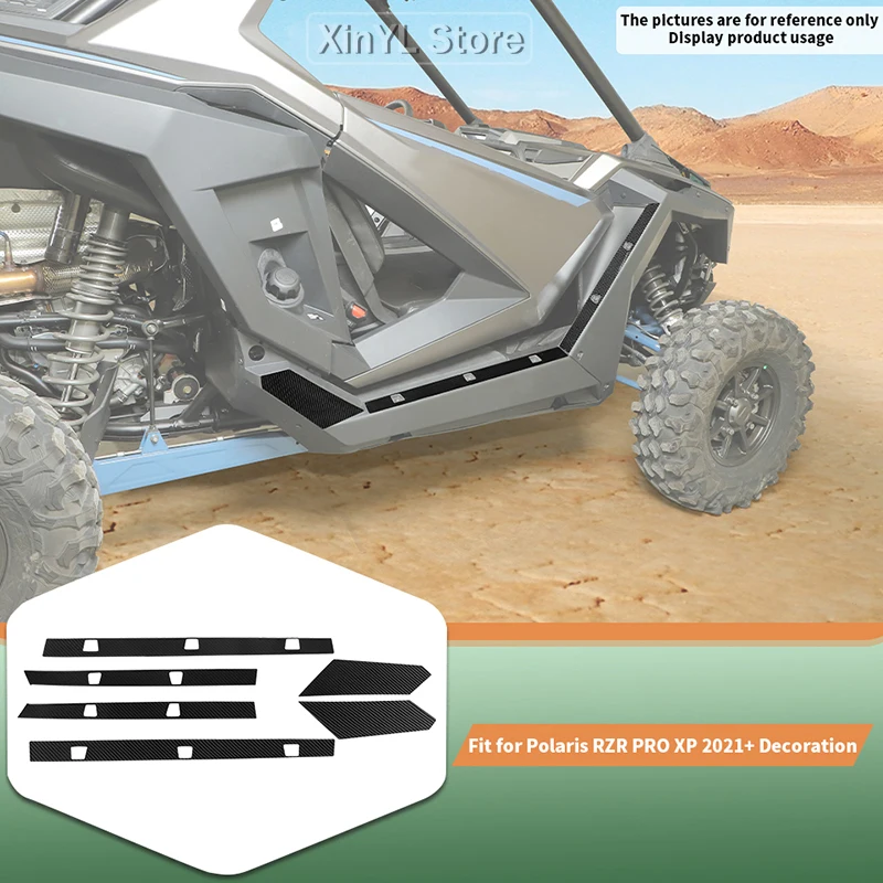 

Мягкие боковые юбки из углеродного волокна, защитная накладка на панель для Polaris RZR PRO XP Uitimate 2021, аксессуары для UTV