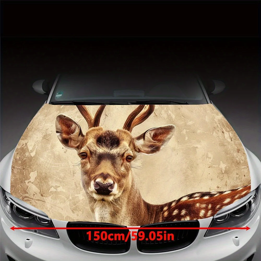 Well-behaved Deer Cool Car Hood Sticker Waterproof PVC Body Film, Easy To Tear Off and Durable, Suitable for Delicate Decoration