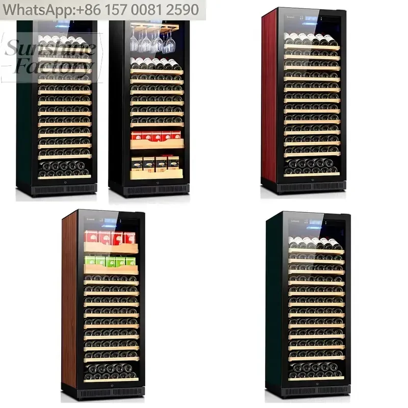 120 Various Bottle Built in Wine Cooler Freestanding Wine Refrigerator in Cabinet with Smart Temperature Stabilize System