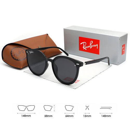 Imagen 2 del producto RareBray, diseño de marca, gafas de sol redondas polarizadas elegantes de gran tamaño para mujer, gafas de sol de plástico grandes a la moda simples para mujer UV400
