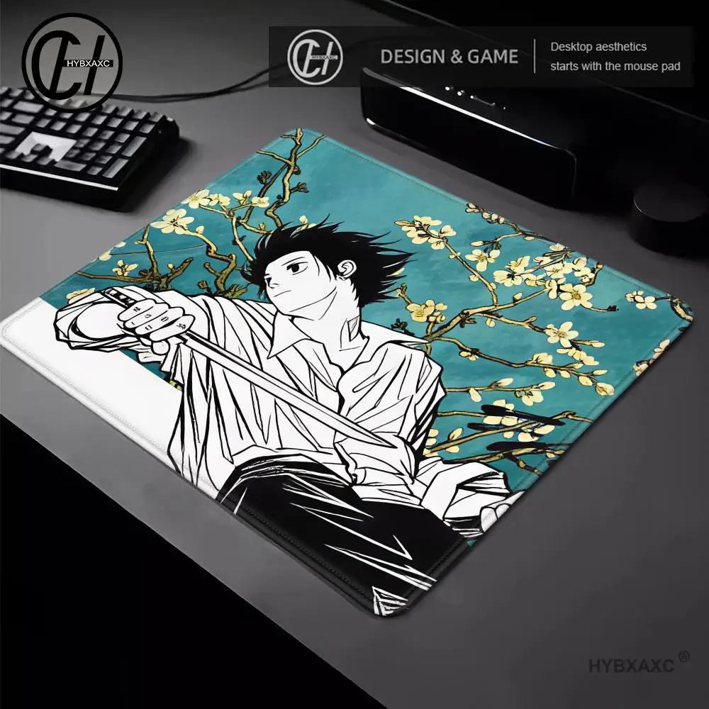 HYBXAXC Anime Samurai Boy Mouse Pad Japanese Style Large Gaming Desk Mat Non-Slip Rubber Base