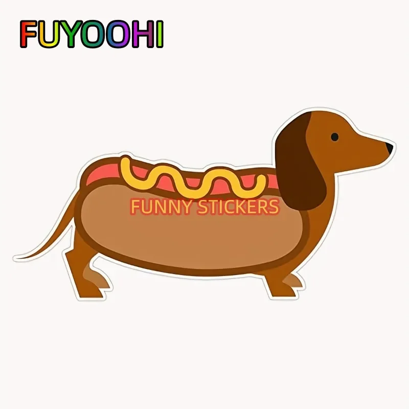 

FUYOOHI Sausage Dog Vinyl Sticker Laptop Decal Waterproof Animals Cartoon Car Sticker