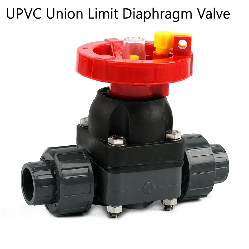 Double-Union Limiting Diaphragm Valve Fittings Aquarium Fish Tank Accessories Garden Irrigation Pipe Adapter UPVC 16mm~63mm 1PC