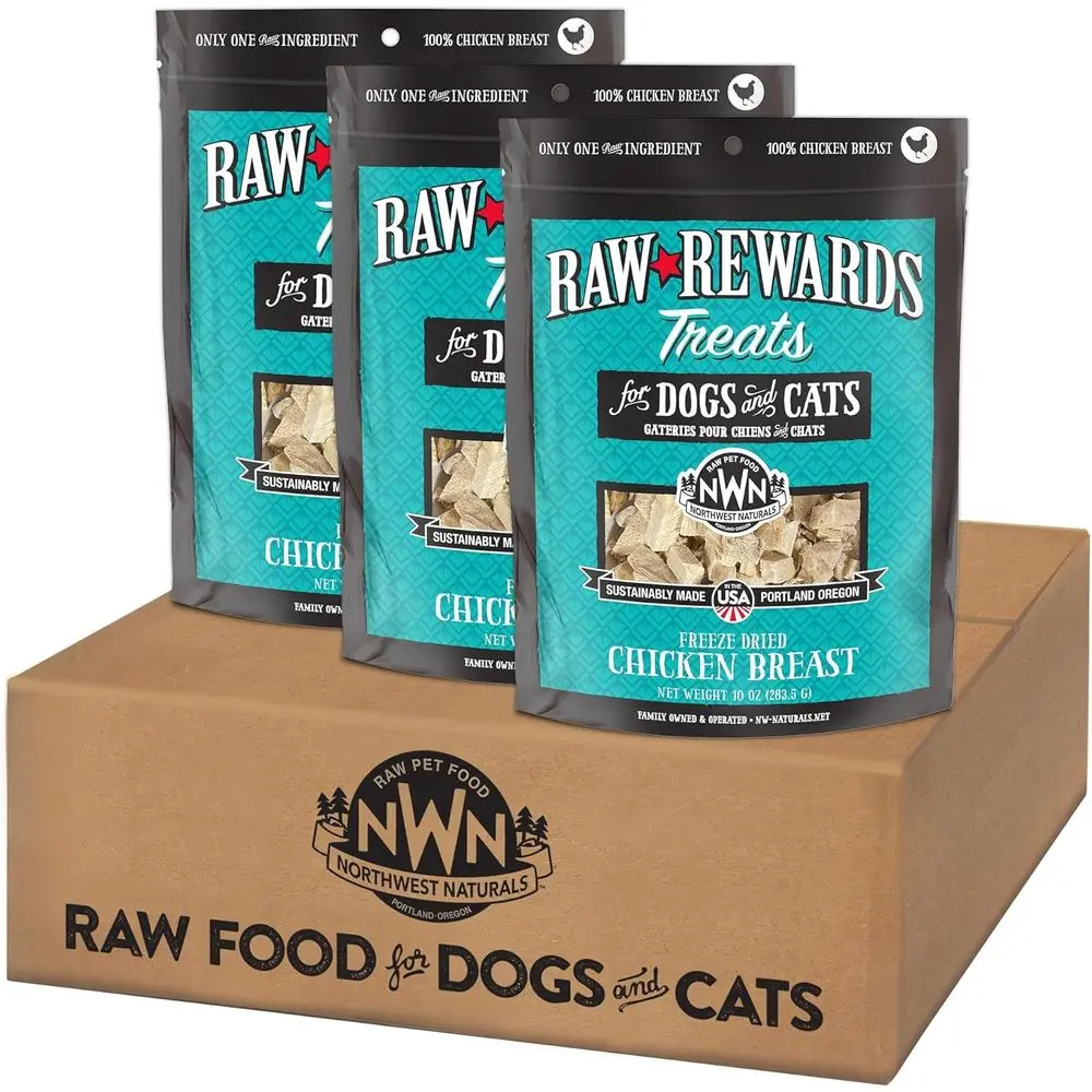 

Rewards reeze-Dried Chicken Breast Treats or Dogs and Cats - Bite-Sized Pieces - y, 1 Ingredient, Human Grade Pet ood, Natural,