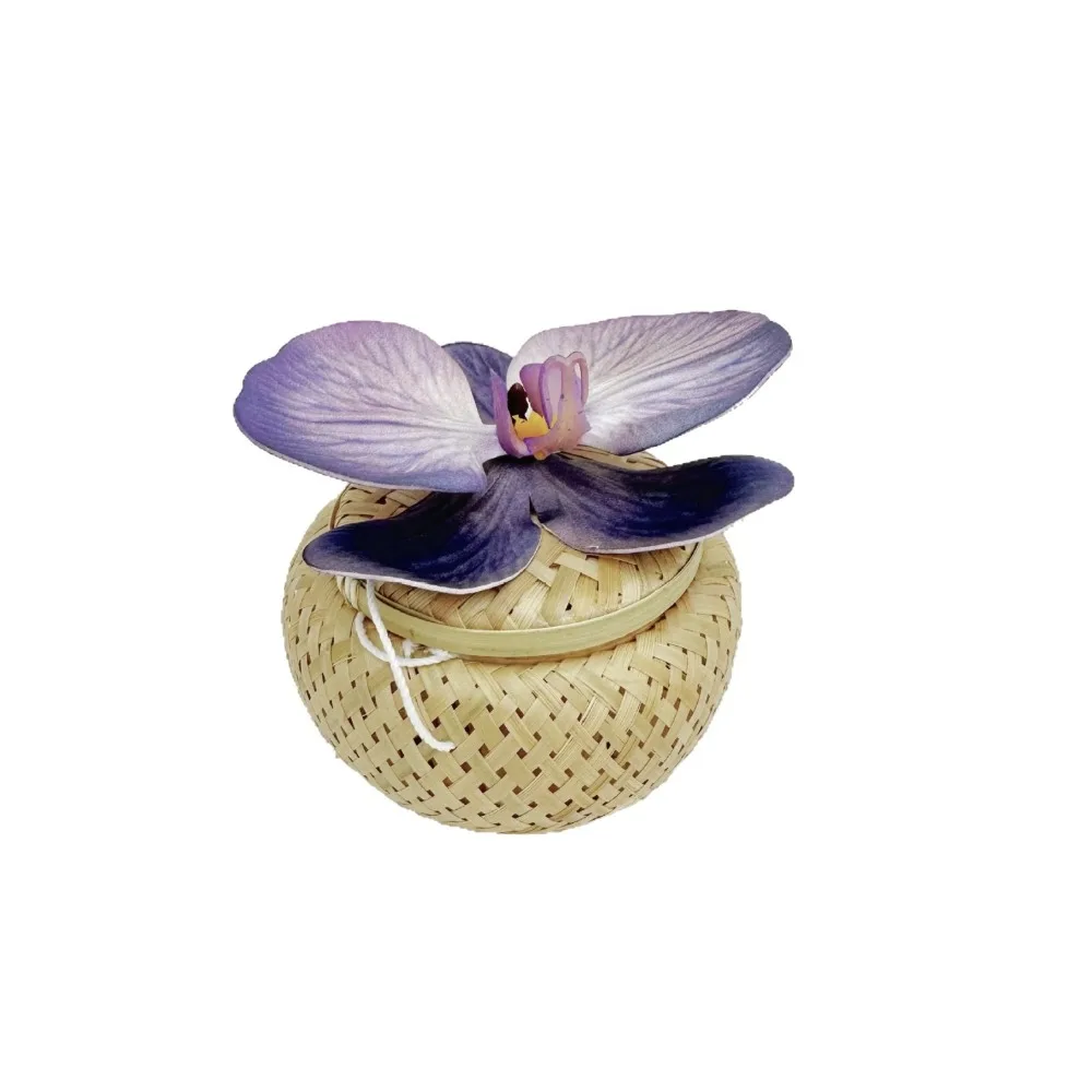 

Органайзер для ювелирных изделий с орхидеей большой емкости, бамбуковое плетение, форма цветка, большая вместительная шкатулка для драгоценностей, серьги для хранения, дизайн орхидеи