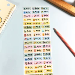 Waterproof Customized Name Stickers para Crianças, Etiquetas Personalizadas, Crianças Escola de Papelaria, Variedade, Animal Symphony Tags, 60Pcs, 120Pcs