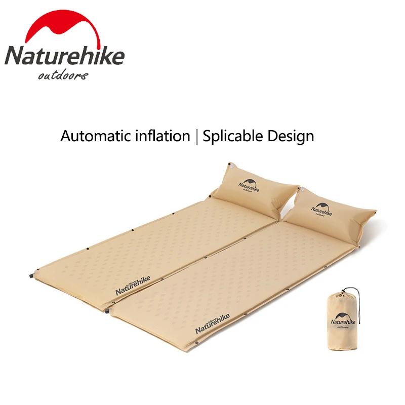 

Naturehike Spliced Air Cushion With Pillow Outdoor Automatic Single Damp Proof Pad Thickened Camping Portable Tent Sleeping Mat