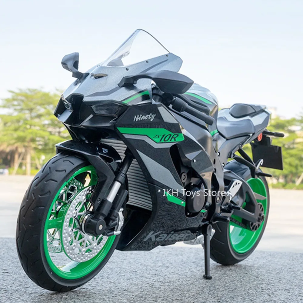 

1:9 Scale NINJA ZX-10R H2R Motorcycle Toy Models Alloy Diecast Sound Light Shock Absorption Ornament Motorbikes for Kids Gifts