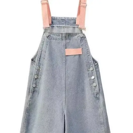 

Rompers Women Korean Style Summer Fashion Solid High Waist Loose Casual All-match Simple Pure Wide Leg Vintage Streetwear Y2K