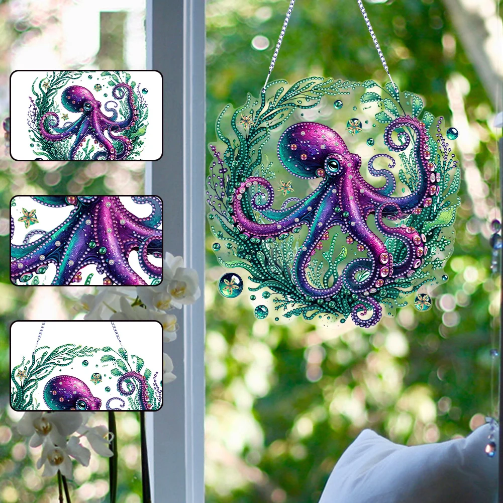 

Special Shape 2D/Flat DIY Rhinestone Diamond Art Window Pendants Diamond Painting Set Diamond Art Pendant Wall Door Decoration