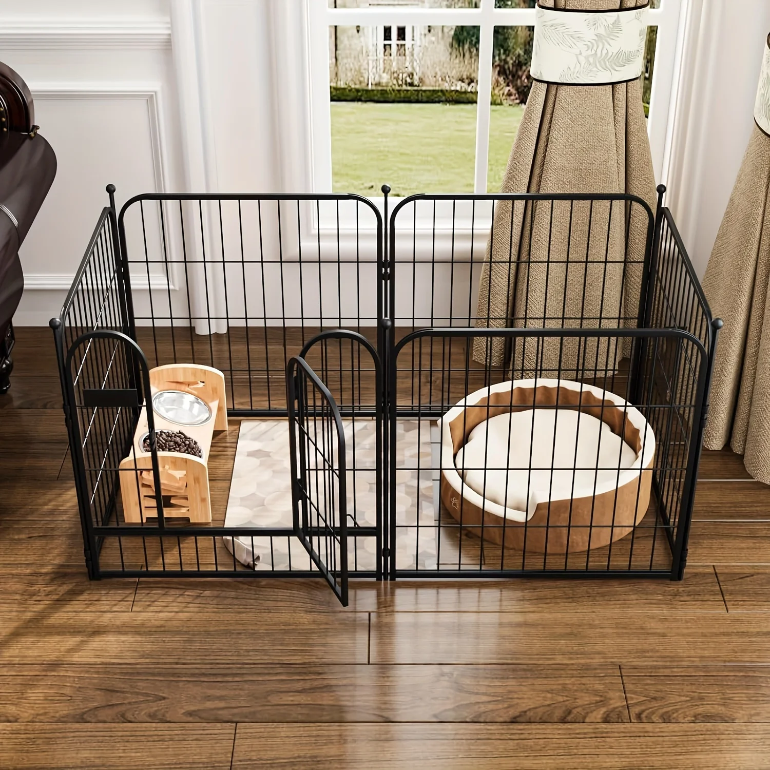 

6pcs 23.6inches Metal Dog Playpen, Pet Enclosure for Dogs/Rabbits/Pet Pig/Ducks, Non-Slip Outdoor Yard Pet Enclosure