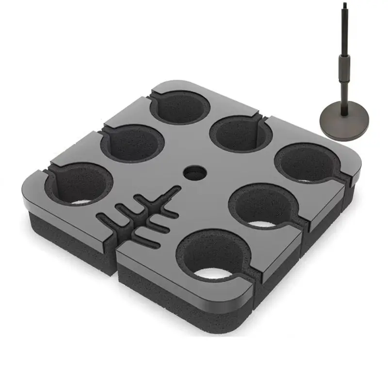 Superior-Square Tray Holds For Mic Stand Multi For Microphone Holder Up To 7 For Mics On Stage Organizer And Display