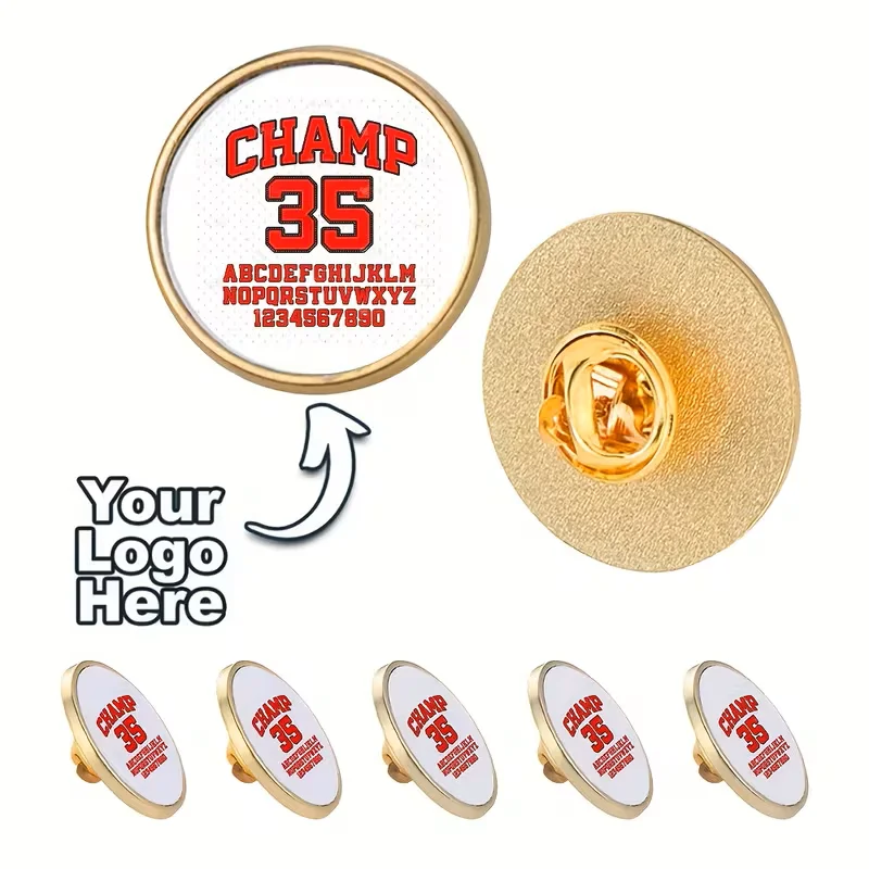 Sublimated Custom Metal Button Cufflink Badge Heat Transfer Custom Logo Design Badge Personalised Custom Commemorative Gift