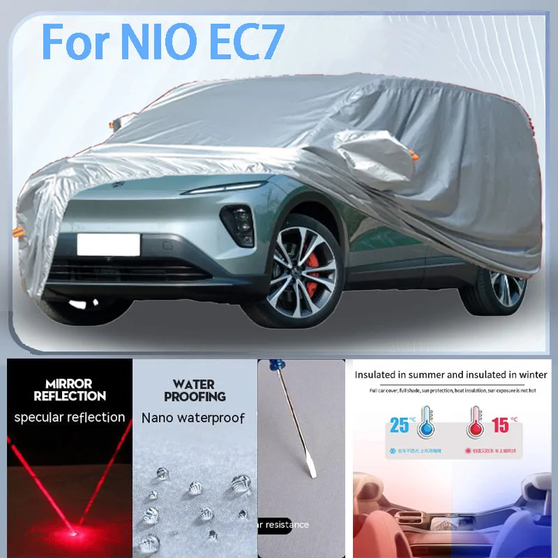 For NIO EC7 Full  Car cover with UV protection and Winter Insulation roles,Rainproof,Snowproof Ati-frost properties.