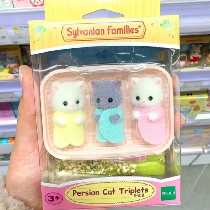 

Sylvanian Families Triplet Series Anime Mini Baby Persian Cat Action Figure Doll Accompanying Parent-Child Toy Kid Birthday Gift