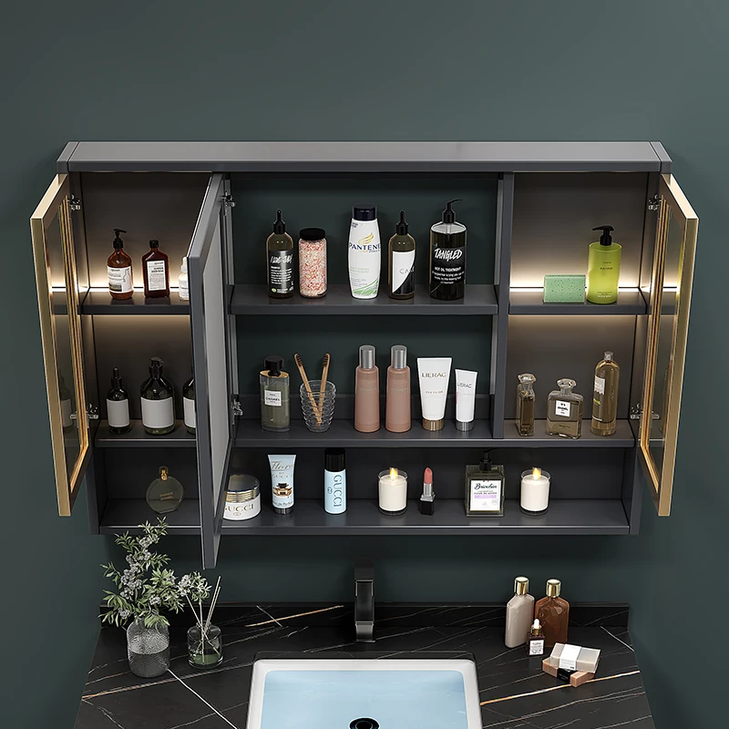 Sanitation Defogging Bathroom Cabinets Extraction Hole Home Furniture Smart Light Bathroom Cabinets Locker Wall Miroir De Salle image 3