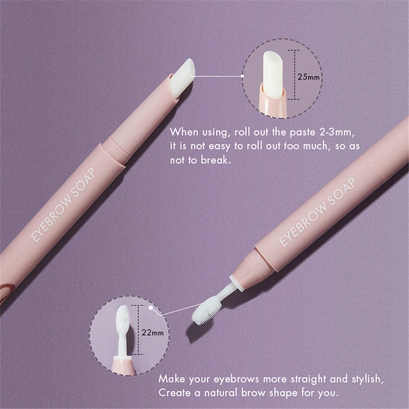 Double-headed Eyebrow Gel Brows Wax Pencil Clear Waterproof Styling Soap Brow Long-lasting Eye Wild Styling Tool Brush Makeup