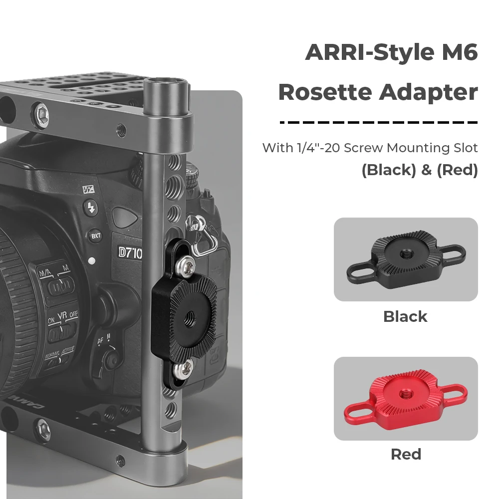CAMVATE Kamerakäfig ARRI-Stil M6 Rosettenadapter mit 1/4"-20 Schraubmontageschlitz für Schulterkäfig-Rig-Zubehör