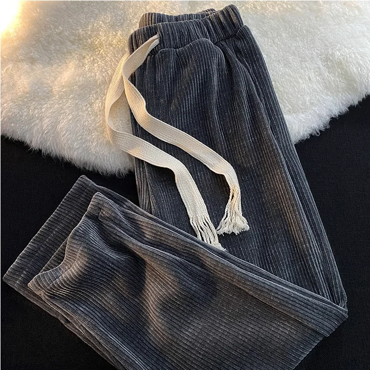 Corduroy Harun-broek voor dames in de lente en zomer, Koreaanse casual studentenbroek