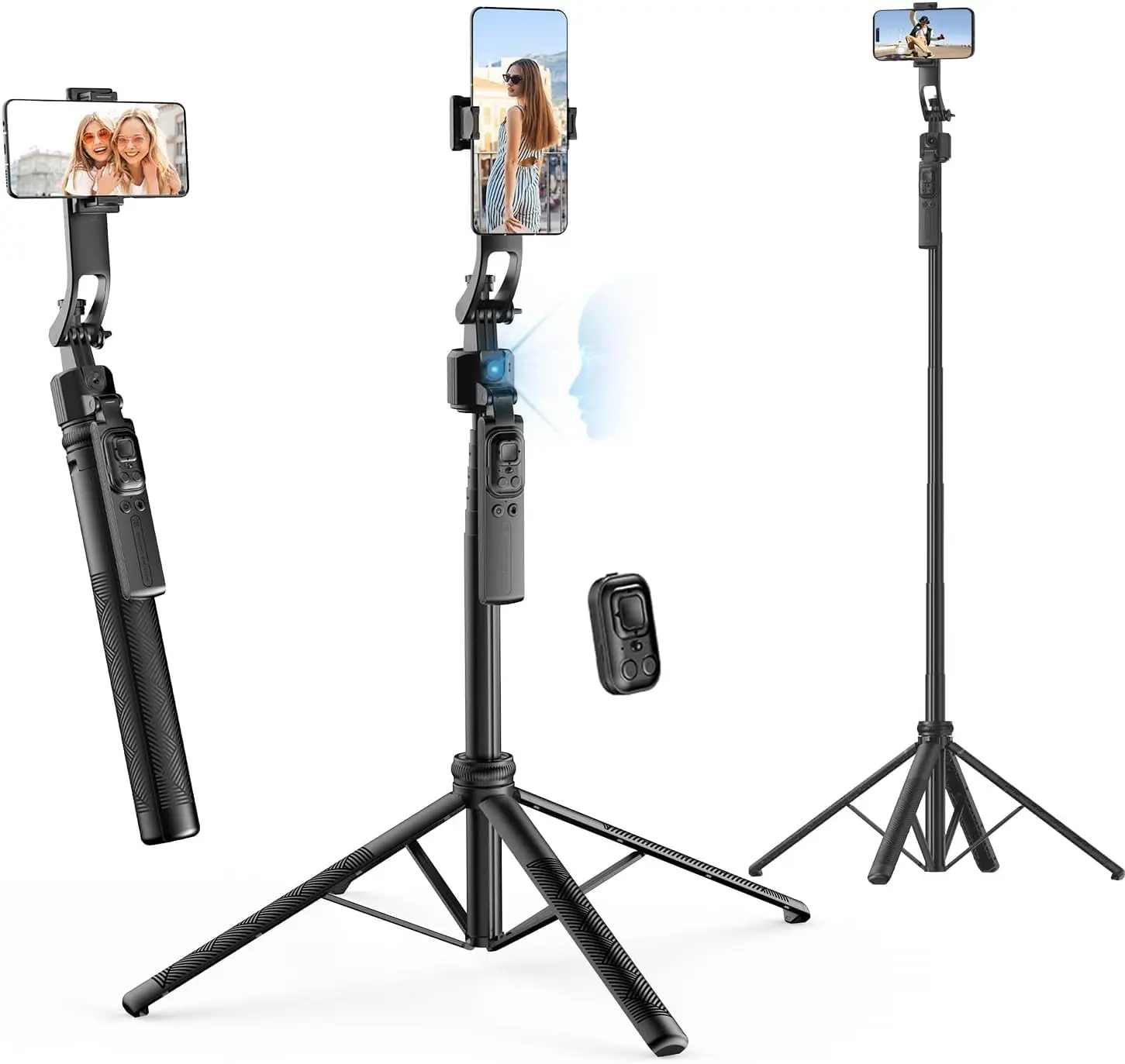 

Rollei Auto Face Tracking Tripod 64'' Selfie Stick Tripod Holder 360° Rotation for iPhone/Android Smartphone Stand Video Vlog