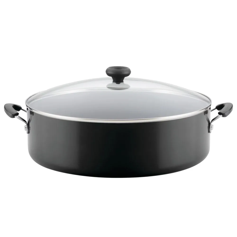 

Easy Clean Aluminum Nonstick Covered Family Pan Dutch Oven Free Shipping Saucepan 14-inch Cast Iron Tableware Black Cooking Pot