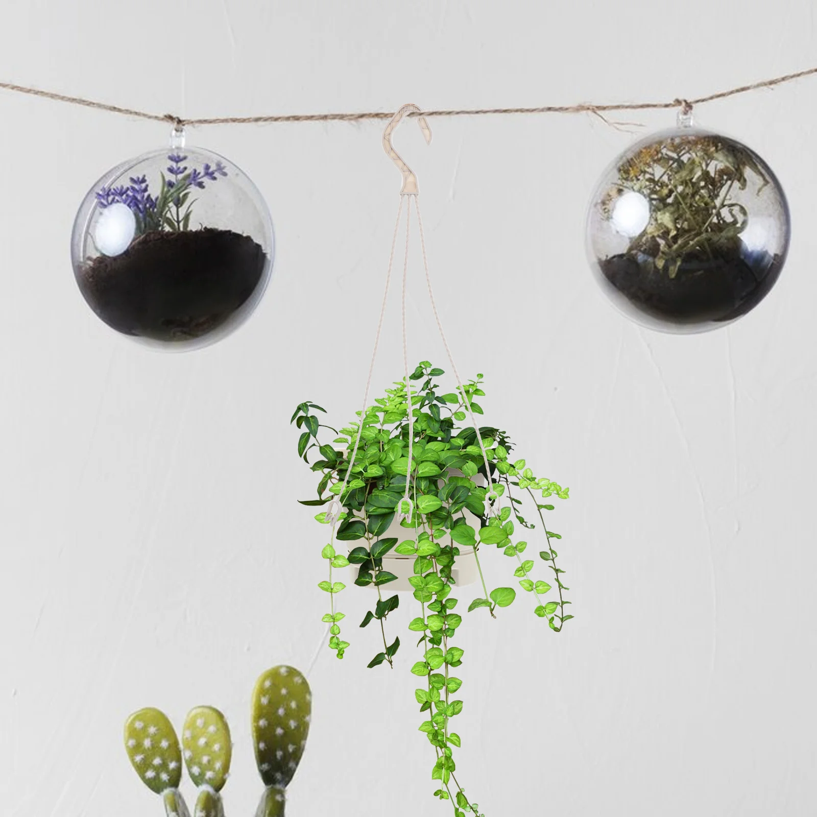 Ganchos para plantas colgantes, herramientas de soporte para maceta de plástico duradero para balcón, jardín, uso de oficina, ganchos colgantes de plástico, 5 uds.