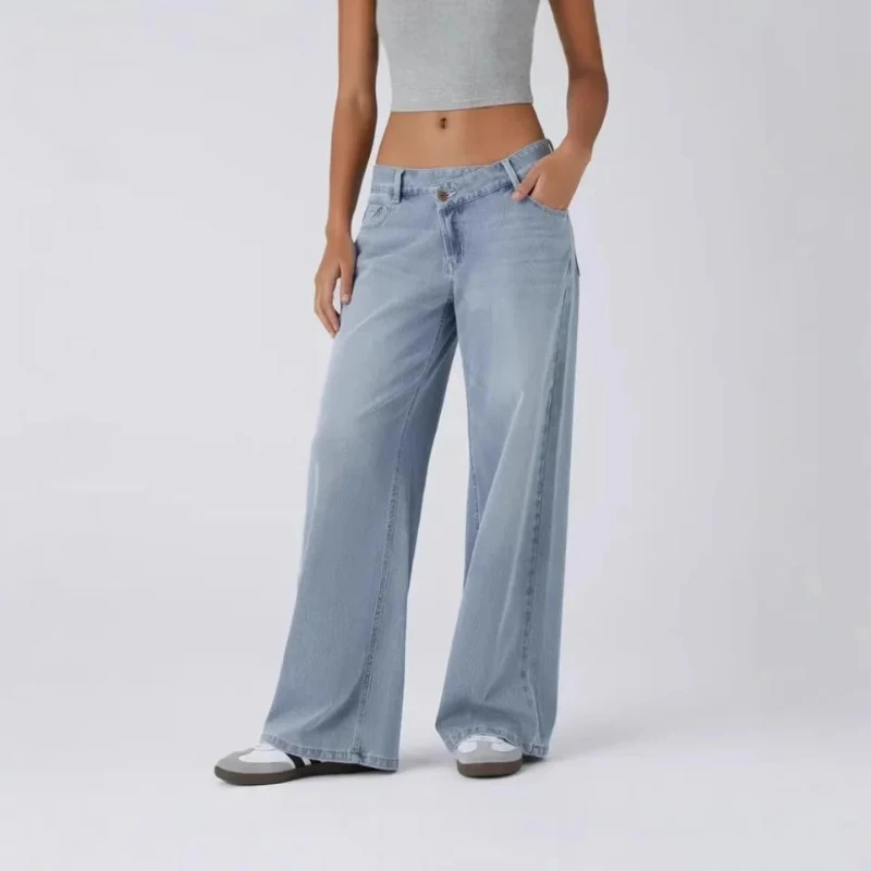 

2025 New Women's Personalized High-waisted Straight Jeans