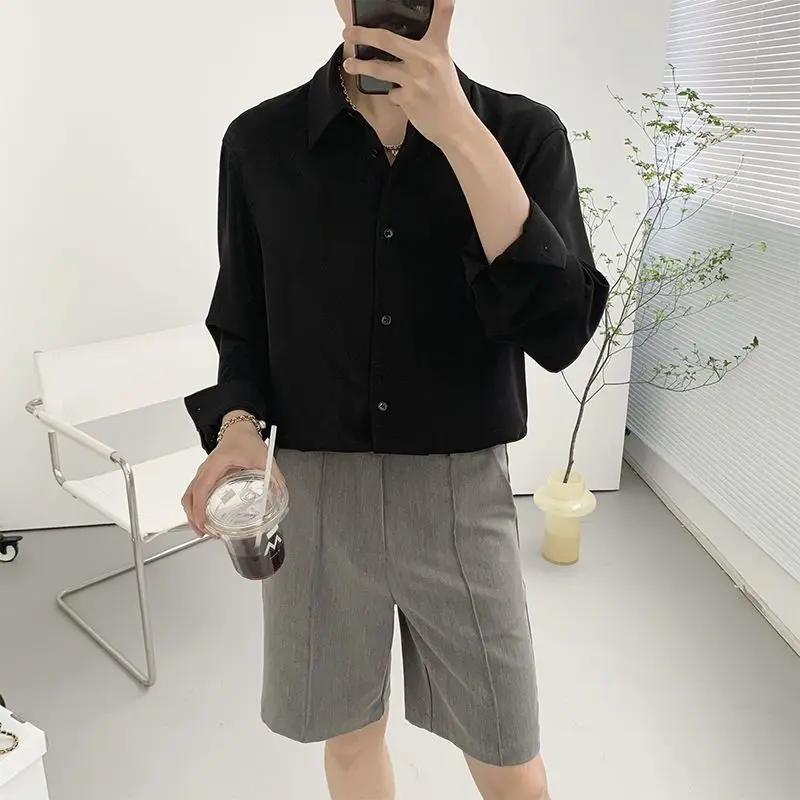 Men Sage Green Sun Protection Shirt Long Sleeve Summer Loose Thin Jacket