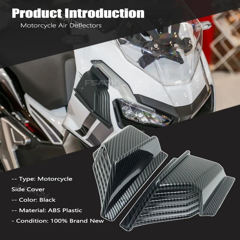 For HONDA ADV150 ADV 150 2019 2020 2021 2022 Carbon Winglet Motorcycle Front Side Spoiler Motocross Wing Protector Wing Cover