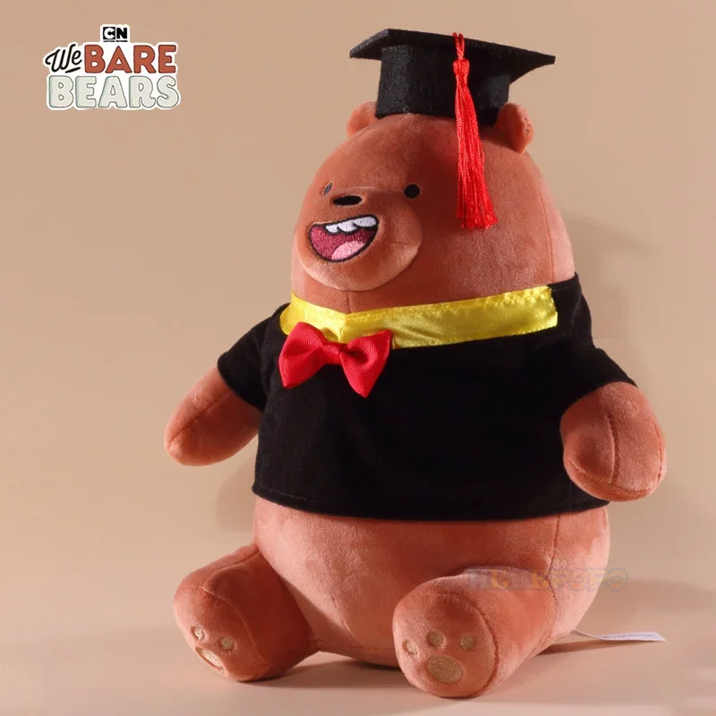 Jouet en peluche We Bare Bear, saison de remise des diplômes, Krasnobeurre, chapeau de médecin, dessin animé, maternelle, animal en peluche mignon, cadeaux de Noël