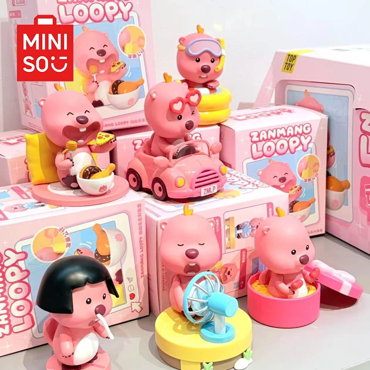 MINISO TOPTOY متوفر في المخزون أصيلة LOOPY لطيف اليومية سلسلة صندوق أعمى رائعة الحلي الأطفال مفاجأة لعب هدايا العيد