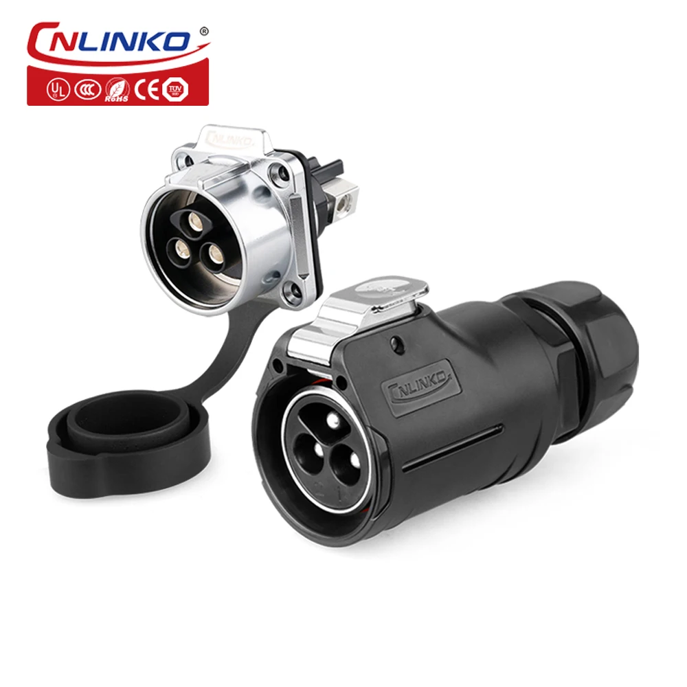 CNLINKO Waterproof Connector M28 IP68 50A High Power Cable Connector Plug Socket Male and Female 2/3 Pin Applicable to 10-16m㎡