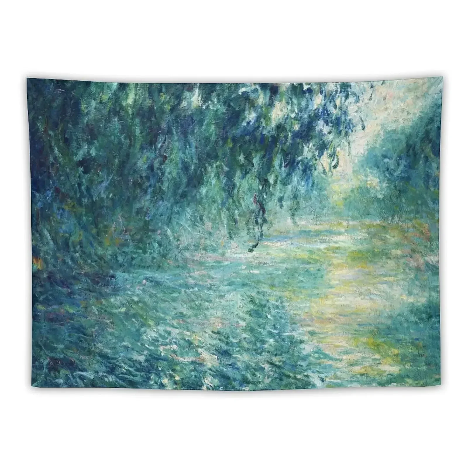 Claude Monet Morning on the Seine Tapestry Room Decorating Aesthetic Wall Hangings Decoration Decoration Room Tapestry