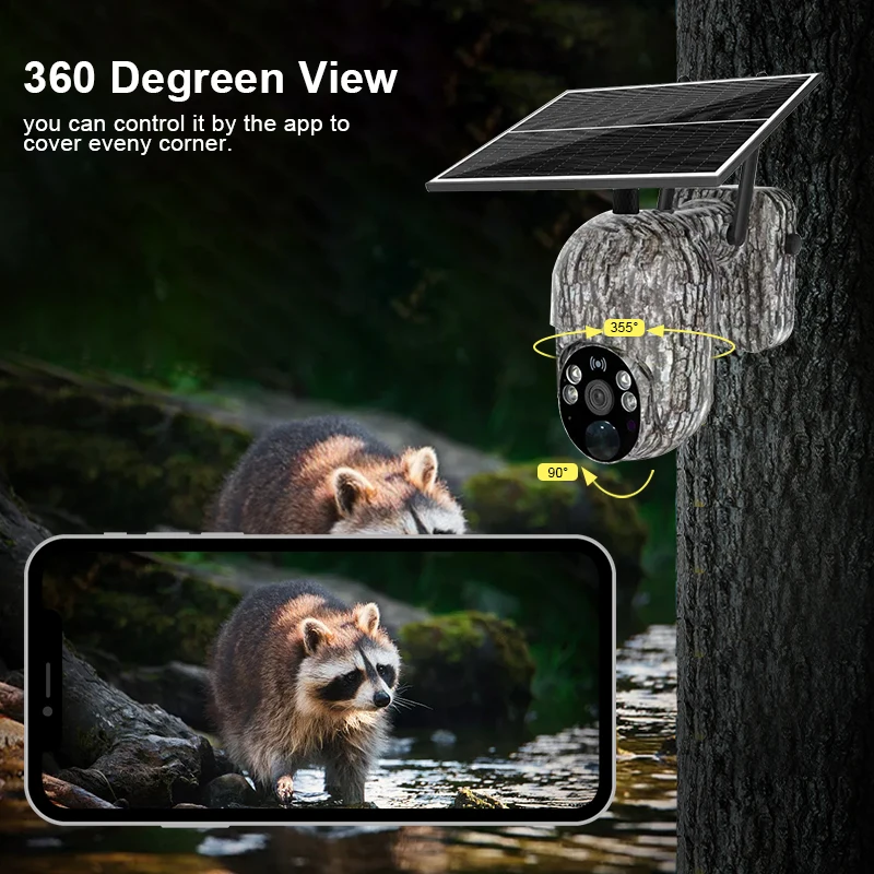 Outdoor Hunting Trail Solar Panel Camera Night Vision Game Trap Video Photo Recording Cam Wildlife Observe Monitoringcamera