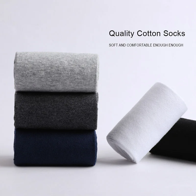 2022 Brand New Men\'s Cotton Socks Black Business Casual Breathable Spring Autumn Male Crew Socks Meias Hot Sale Sokken Size38-44