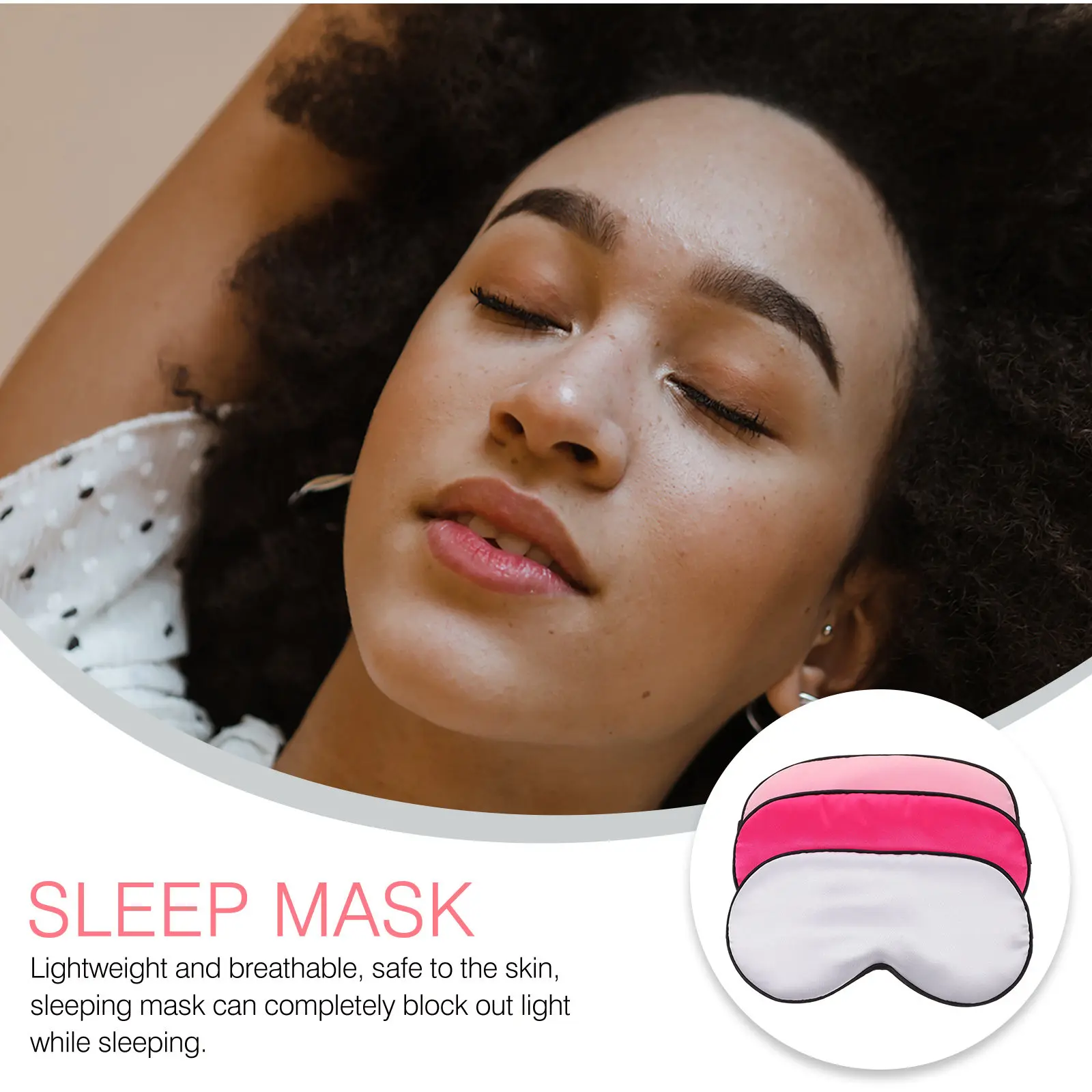 

Набор из 3 масок для сна для женщин: легкие, мягкие, дышащие маски для глаз из искусственного шелка без давления на глаза для путешествий, дома и отеля