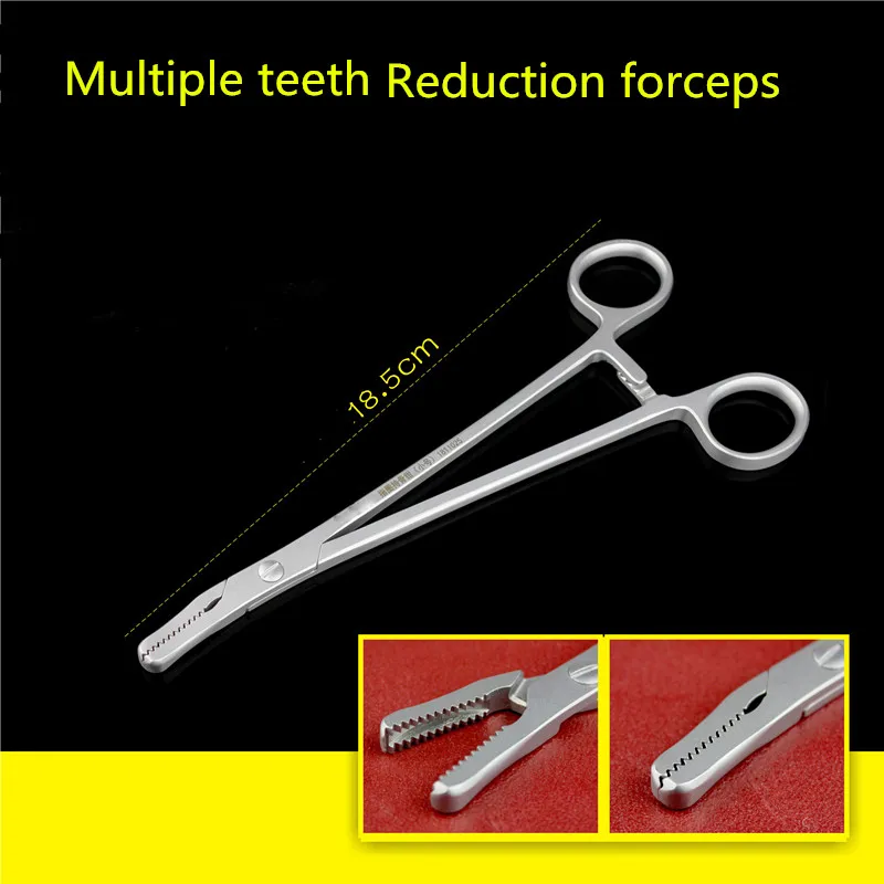 

Small animal Orthopedic surgical instrument medical finger Metacarpal Multi tooth bone holding forcep curved reduction biting