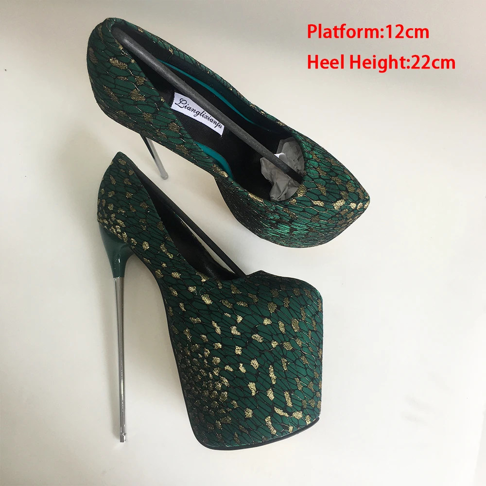 

19-22cm Super High Heels Metal Heel Platform Pumps Modern Pole Dance Extreme Fetish Heeled Shoes Sexy Big Size 34-50 Women Shoes