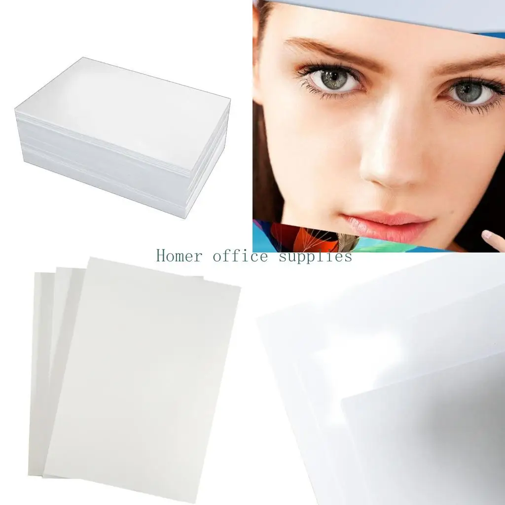 

K43B 50Pcs/set Double Sided Photo Glossy Photographic High-Gloss Waterproof Paper For Inkjet Printer Photographic Paper