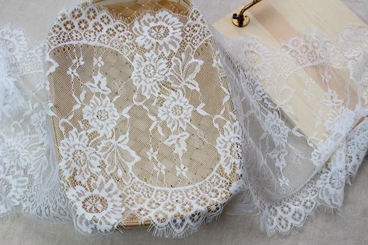 Eyelash Lace Trim for Clothes, Chantilly Fabrics Accessories, DIY Embroidery, Sewing Crafts, Emerald, White Black, French Lace f